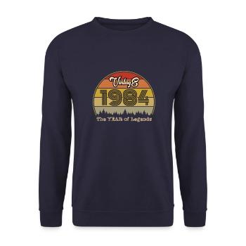 Millésime 1984 - Sweat-shirt Unisexe - marine - Devant - Alina (178cm) & Michal (187cm)
