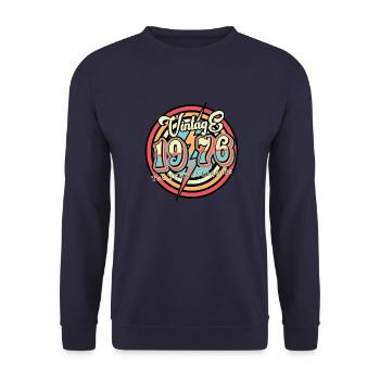 Millésime 1976 - Sweat-shirt Unisexe - marine - Devant - Alina (178cm) & Michal (187cm)