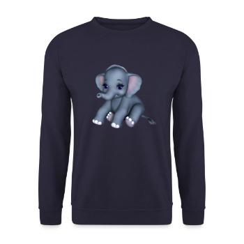 Baby elephant - Unisex Sweatshirt - navy - Front - Alina (178cm) & Michal (187cm)