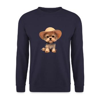 Dog Owner Yorkshire Terrier Puppy Dog - Unisex Sweatshirt - navy - Front - Alina (178cm) & Michal (187cm)