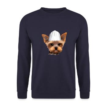 Yorkshire Terrier Cooking Puppy Restaurateur Dog - Unisex Sweatshirt - navy - Front - Alina (178cm) & Michal (187cm)