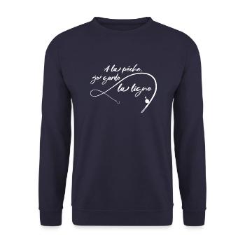 A la pêche - Sweat-shirt Unisexe - marine - Devant - Alina (178cm) & Michal (187cm)