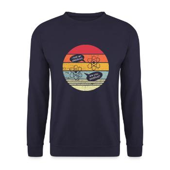 I Lost An Electron Are You Positive - Unisex Pullover - Navy - Vorne - Alina (178cm) & Michal (187cm)