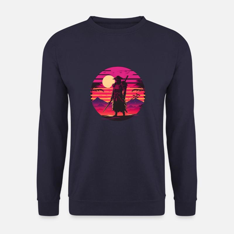 Synthwave Samurai Sunset - Sweat-shirt Unisexe - marine