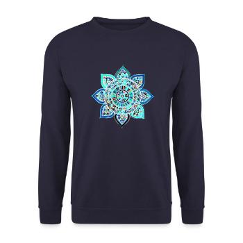 Mandala - Unisex Pullover - Navy - Vorne - Alina (178cm) & Michal (187cm)