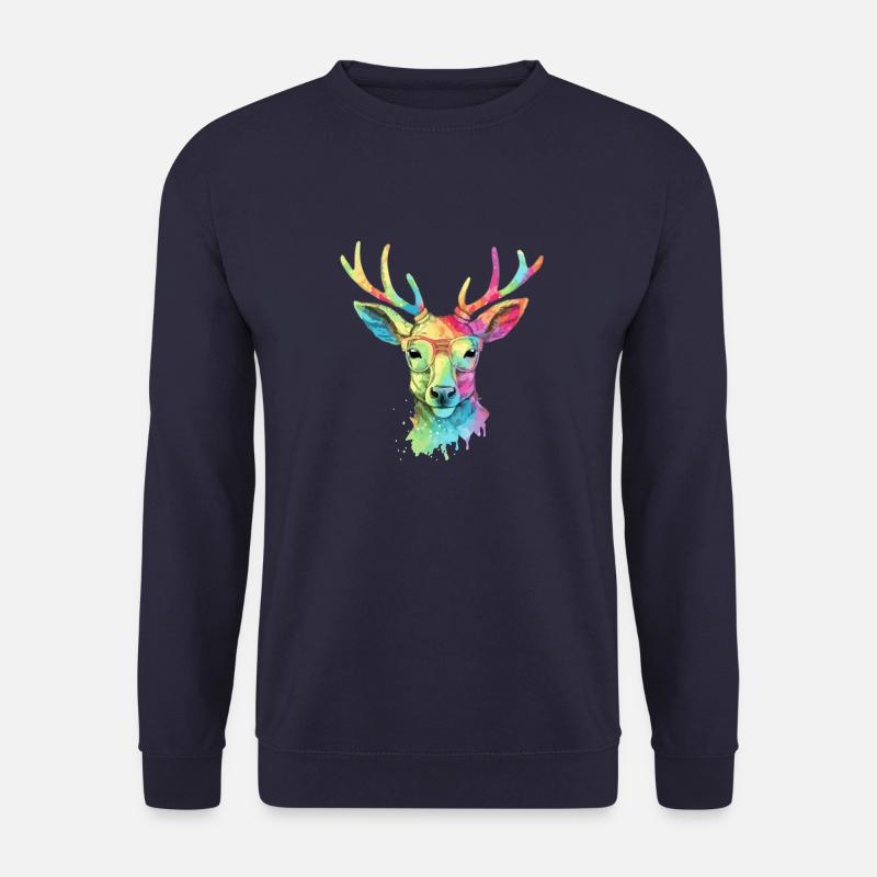 Gazou, der Brillenhirsch - Unisex Pullover - Navy