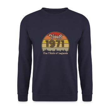1971 Vintage - Unisex Sweatshirt - navy - Front - Alina (178cm) & Michal (187cm)
