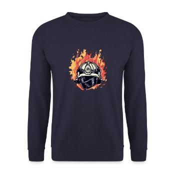 Casque de pompier en feu n°2 - Sweat-shirt Unisexe - marine - Devant - Alina (178cm) & Michal (187cm)