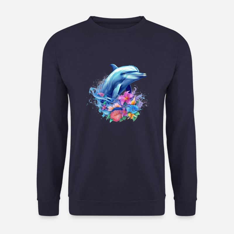 Dolphin, Delfin Meer Südsee Sommer Ozean Delphin - Unisex Pullover - Navy