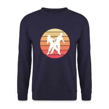 Dancing Dance Music - Unisex Pullover - Navy - Vorne - Alina (178cm) & Michal (187cm)