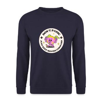 Don´t Panic - Unisex Pullover - Navy - Vorne - Alina (178cm) & Michal (187cm)