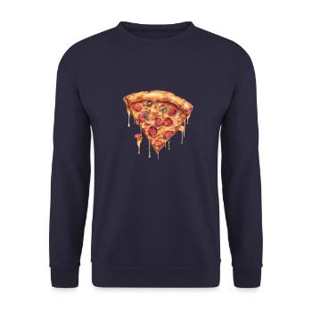 Pizza Passion: une tranche alléchante! - Sweat-shirt Unisexe - marine - Devant - Alina (178cm) & Michal (187cm)