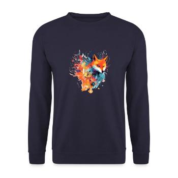 Jou der Phönixfuchs - Unisex Pullover - Navy - Vorne - Alina (178cm) & Michal (187cm)