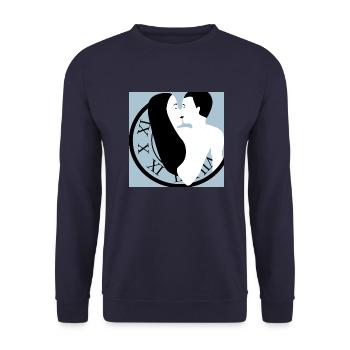 Love clock - Sweat-shirt Unisexe - marine - Devant - Alina (178cm) & Michal (187cm)