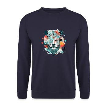 Kizo the Lion King - Unisex Sweatshirt - navy - Front - Alina (178cm) & Michal (187cm)