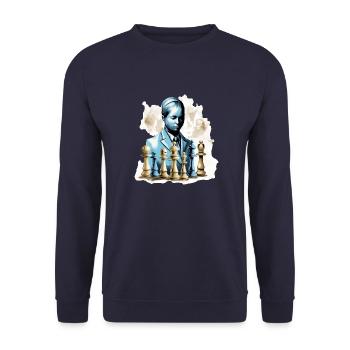 Judith chess - Unisex Sweatshirt - navy - Front - Alina (178cm) & Michal (187cm)
