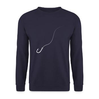 Angelhaken Schnur Fischer Fischer Fisch Angeln - Unisex Pullover - Navy - Vorne - Alina (178cm) & Michal (187cm)