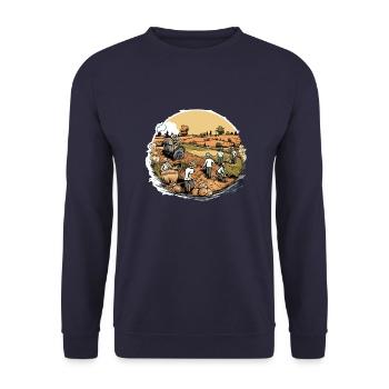 Vintage field work - Unisex Sweatshirt - navy - Front - Alina (178cm) & Michal (187cm)