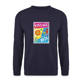 1971 Anniversaire - Sweat-shirt Unisexe - marine - Devant - Alina (178cm) & Michal (187cm)