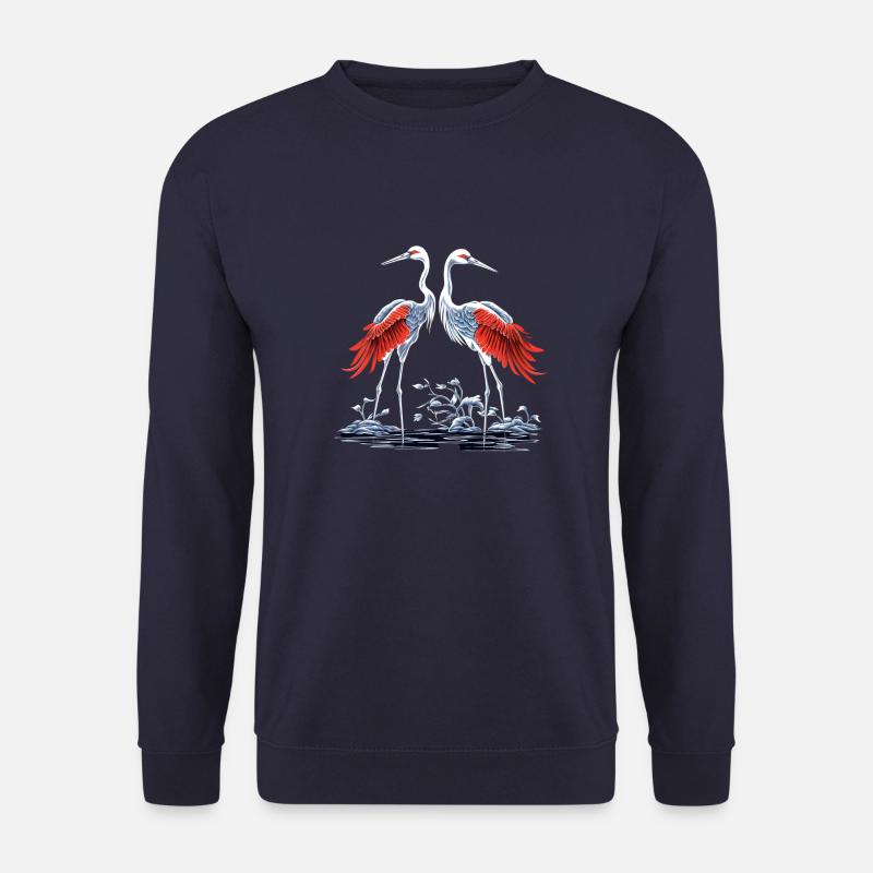 Two Japanese cranes - Unisex Sweatshirt - navy