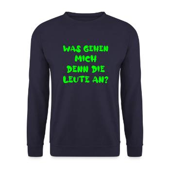 Was gehen mich denn die Leute an? - Unisex Pullover - Navy - Vorne - Alina (178cm) & Michal (187cm)