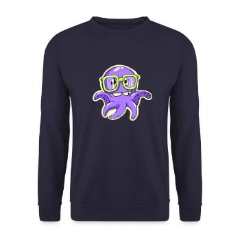 schlauer Oktopus - Unisex Pullover - Navy - Vorne - Alina (178cm) & Michal (187cm)
