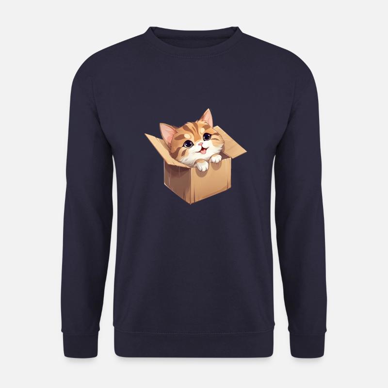 Katze in Karton - Unisex Pullover - Navy