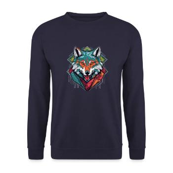 Colourful Wolf - Unisex Sweatshirt - navy - Front - Alina (178cm) & Michal (187cm)