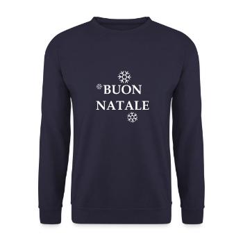 Frohe Weihnachten - Unisex Pullover - Navy - Vorne - Alina (178cm) & Michal (187cm)