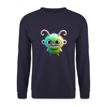 Happy Halloween niedliches Monster gruseliger Spaß - Unisex Pullover - Navy - Vorne - Alina (178cm) & Michal (187cm)