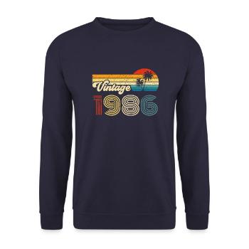 1986 Vintage - Unisex Pullover - Navy - Vorne - Alina (178cm) & Michal (187cm)
