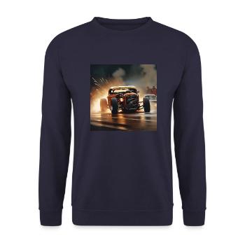 Rusty Hot Rod Rennen #10 - Unisex Pullover - Navy - Vorne - Alina (178cm) & Michal (187cm)