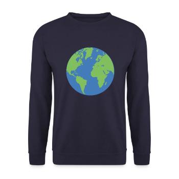 planete terre bleu dessin 2410 Z - Sweat-shirt Unisexe - marine - Devant - Alina (178cm) & Michal (187cm)