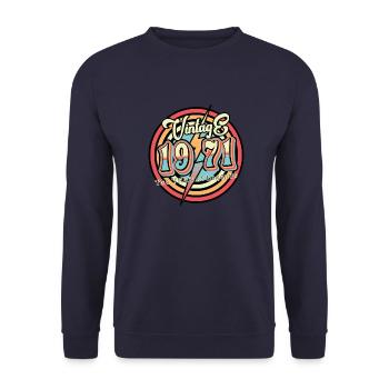 Millésime 1971 - Sweat-shirt Unisexe - marine - Devant - Alina (178cm) & Michal (187cm)