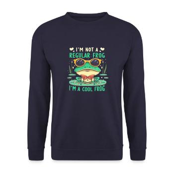 I ́m not a regular Frog i ́m a cool Frog - Unisex Sweatshirt - navy - Front - Alina (178cm) & Michal (187cm)