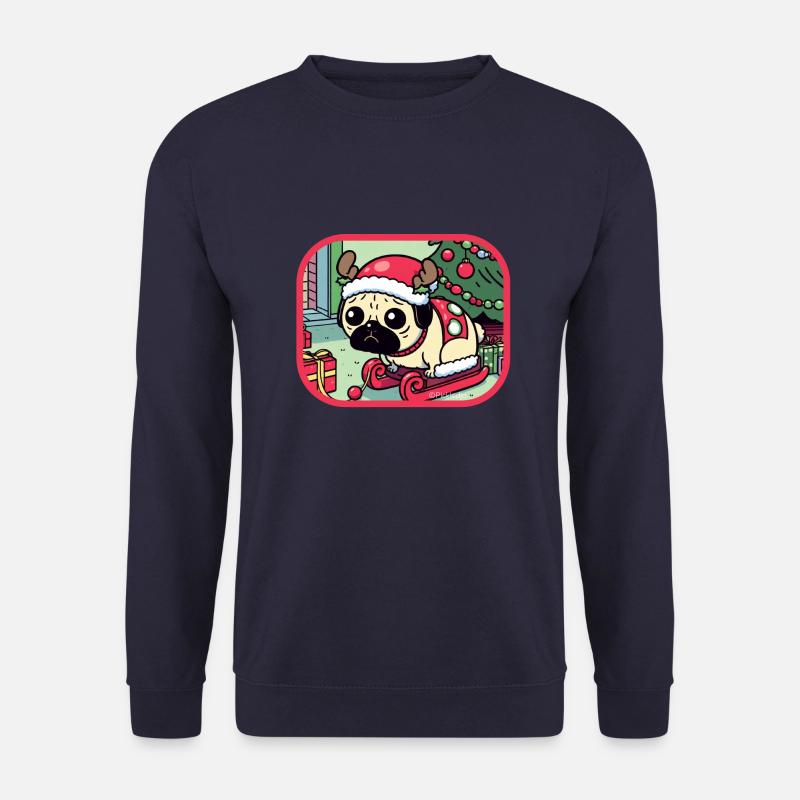 Weihnachtlicher Mops - Unisex Pullover - Navy