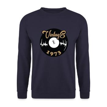 1973 Vintage - Unisex Pullover - Navy - Vorne - Alina (178cm) & Michal (187cm)