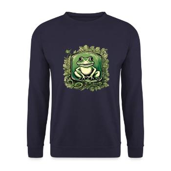PETITE GRENOUILLE VERTE - Sweat-shirt Unisexe - marine - Devant - Alina (178cm) & Michal (187cm)