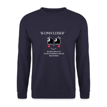 Woma*leiser* - Unisex Pullover - Navy - Vorne - Alina (178cm) & Michal (187cm)