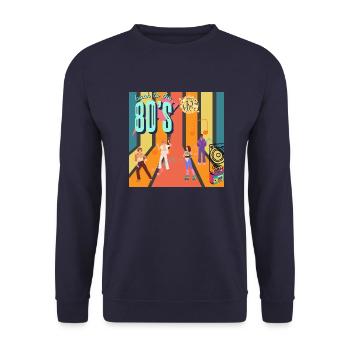 Retro Roller Groove - Unisex Sweatshirt - navy - Front - Alina (178cm) & Michal (187cm)