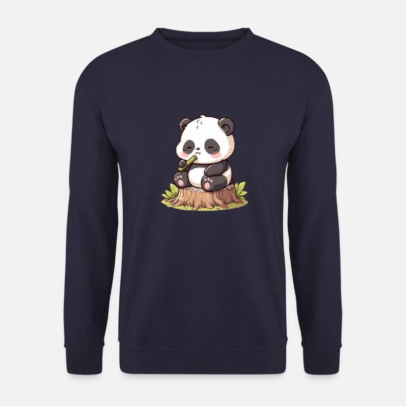 Panda mit Bambus - Unisex Pullover - Navy