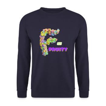 F like fruity - bunte Cornflakes - Unisex Pullover - Navy - Vorne - Alina (178cm) & Michal (187cm)