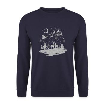 Weihnachten Weihnachtsmann Weihnachtsmann ungezogene Feiertage Winter - Unisex Pullover - Navy - Vorne - Alina (178cm) & Michal (187cm)
