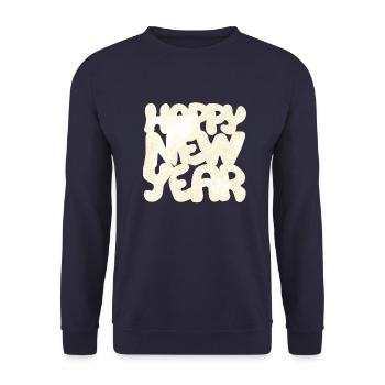 Happy New Year Neujahr - Unisex Pullover - Navy - Vorne - Alina (178cm) & Michal (187cm)