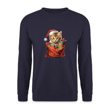 Christmas Kitten 1 - Unisex Sweatshirt - navy - Front - Alina (178cm) & Michal (187cm)