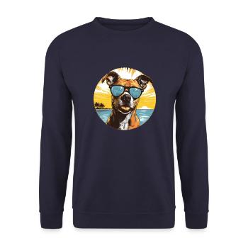 Staffordshire américain - Sweat-shirt Unisexe - marine - Devant - Alina (178cm) & Michal (187cm)