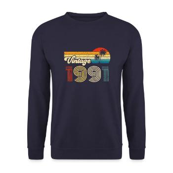 Vintage 1991 - Unisex Sweatshirt - navy - Front - Alina (178cm) & Michal (187cm)