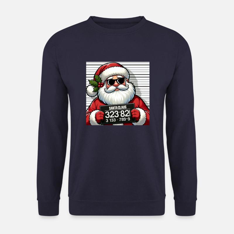 Weihnachtsmann Fahndungsfoto - Unisex Pullover - Navy