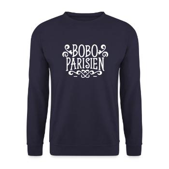 Bobo parisien - Sweat-shirt Unisexe - marine - Devant - Alina (178cm) & Michal (187cm)