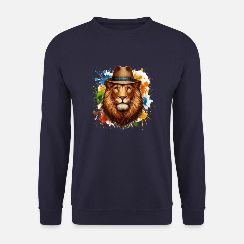 Löwe mit Hut - Unisex Pullover - Navy